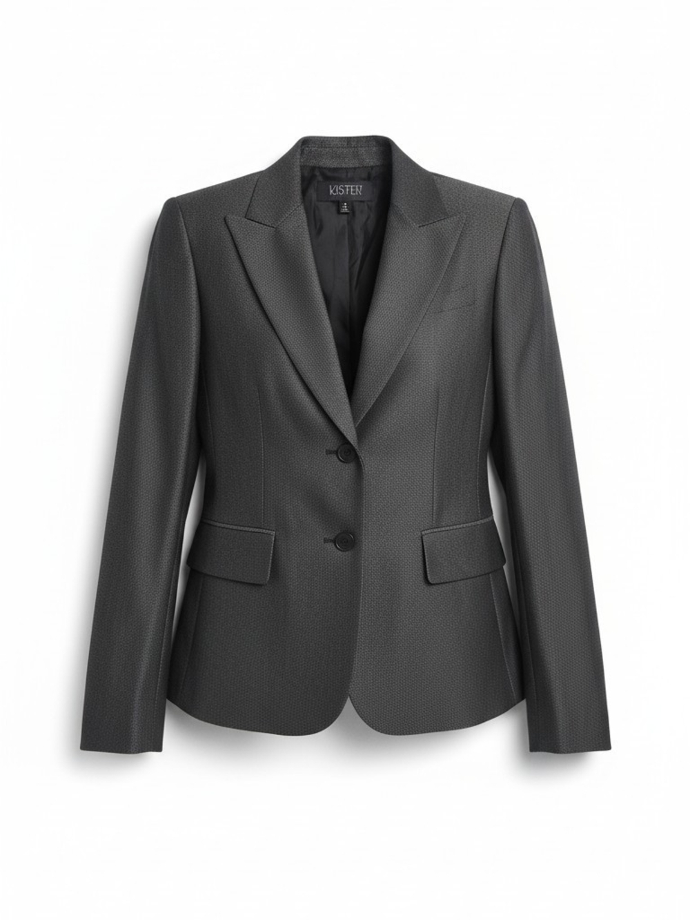 Kasper Women’s Gray Solid Short Blazer 2-Button Collared Lined Pockets 6